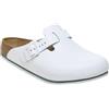 Birkenstock Boston Pro in pelle - Zoccoli professionali certificati di alta qualità per medicina, ristorazione e servizi, bianco, 39 EU Schmal