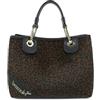 Braccialini Beth Animalier Borsa a mano di medie dimensioni in materiale effetto cavallino dalla fantasia leopardata. Con doppi manici, chiusura con clip e tracolla in nastro logato rimovibile e