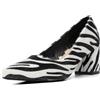 qibusleen Donna Chunky Tacco Court Scarpa Punta del Lavoro Abito Pompe Ufficio Tacchi Motivo Zebra Scamosciato Nozze Partito Quotidiano Comode Scarpe Pompa - 37.5