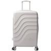 TOTTO - Valigia Rigida Media, Modello Bazy+, 43,5 x 69 x 26 cm, Capacità 64 L, Espandibile, Resistenza agli Urti, Ruote 360º, Maniglia Telescopica, Cinghie Interne, Lucchetto TSA, Colore Bianco Sabbia