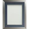 Frame Company Simpson Range - Cornice argentata, 25,4 x 20,3 cm, con passepartout blu, per 20 x 15 cm