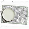 CREARREDA Tovagliette all'Americana Leaves, set di 4 tovagliette colazione in PVC, 48x33 cm, antiscivolo, lavabili, resistenti allo sporco, resistenti al calore, made in italy