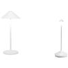 Zafferano, Set Lampade Pina Pro + Pina L Desk, Lampade da Tavolo, Ricaricabili e Senza Fili con Controllo Touch, Adatte per Salotto ed Esterni, Dimmer, Colore Bianco
