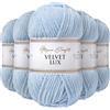 Utopia Crafts Velvet Lux - Filato di ciniglia super morbido per lavorare a maglia e uncinetto, 5 confezioni da 100 g (blu polvere)