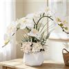 LESING Fiori artificiali di Ochid finte orchidee con vaso di fiori artificiali per la decorazione della casa (stile 2, vaso bianco)