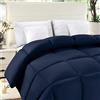 ComfyWell Copripiumino king size - Copriletto in tinta unita - Copriletto e set da 2 federe calde e anallergiche per tutte le stagioni - Copriletto per letto king size (220 x 230 cm), blu navy