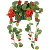 Flair Flower Geranio artificiale in scatola, 55 cm, per balcone e balcone, in seta