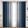 SimpleHome Ombre - Tende oscuranti per camera da letto, da blu navy a grigio bianco, blocco della luce, isolamento termico, con occhielli, tende per finestre, tende per soggiorno, 2 pannelli, 157,5 x