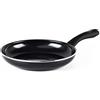 GreenChef Diamond Padella in Ceramica Antiaderente da 24 cm, Padella per Uova, Senza PFAS, Adatta all'Induzione, Sicura al Forno fino a 160˚C, Lavabile in Lavastoviglie, Nero