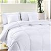 ComfyWell Copripiumino super king size - Copriletto in tinta unita, copriletto e set, 2 federe calde e anallergiche per tutte le stagioni, coperta per letto (super king (220 x 260 cm), bianco)