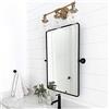 TEHOME Specchio girevole per bagno, 50 x 61 cm, nero opaco, inclinabile, smussato, rettangolare, con cornice in metallo, specchio cosmetico per parete, verticale