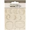Stamperia - Chip decorativi per scrapbook, album, carte making, Bullet Journals and More, Moon, Laser Cut Cardboard Shapes, Easy to Glue, Perfect for Crafts and Gifting (Secret Diary)
