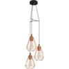 EGLO Lampadario a sospensione Tarbes a 3 luci, stile retrò, lampada da pranzo in metallo rame e nero, attacco E27, Ø 31 cm