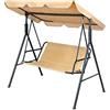 KFGARDEN - Coprisedile da giardino per dondolo da giardino, per sedia a dondolo da giardino, copertura per sedia da giardino, 2 posti, 115 x 48 cm, colore: beige