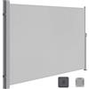 SONGMICS Tenda laterale allungabile, 200 x 400 cm, protezione da sguardi indiscreti, parasole, oscurante, tenda laterale per balcone, terrazza, giardino, grigio chiaro GSA504G03