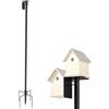 Qnbonrich Set di supporto per asta per mangiatoia per uccelli, in metallo, universale, con base a 5 punte, per giardino, balcone, esterno, cortile (193 cm)