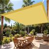 LZJD Tenda a Vela Parasole 360 x 360 cm Protezione Raggi UV Telo Parasole per Esterni con Occhielli e Corda per Giardino, Prato, Vita All'Aperto, Giallo sabbia