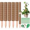 HYOJCWU 5 Pezzi Palo per Fibra di Cocco per Piante, Monstera Rampicanti Supporto estendibile fino a 160 cm, Bastone Muschiato, Ostegno Piante Rampicanti Cocco per Casa Giardino