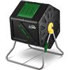 DF OMER, Contenitore Compostaggio Giardino a Camera Singola, Grande Volume, Design Compatto, Capacità 105 l, Compostiera Girevole Robusta per Tutte le Stagioni