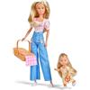 Simba Steffi Love Picnic - Steffi (29 cm) & Evi (12 cm) per picnic, incluso cestino da picnic, coperta e accessori, set di bambole per bambini dai 3 anni in su