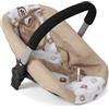 Bayer Chic 2000 - Seggiolino auto per bambole con adattatore per passeggino per bambole, accessori per bambole, orsetti beige