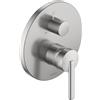 Duravit Balcoon - Rubinetto per vasca da bagno, per 2 consumatori con valvola di commutazione, termostato per vasca con sistema di miscelazione in ceramica, acciaio inox spazzolato