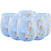 MurArt Bicchieri di Murano Pervinca Set da 6 bicchieri da 250ml Collezione Onde in vetro soffiato a mano in lavorazione artigianale