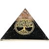 Amazing Gemstone Piramide di shungite e orgonite per campi elettromagnetici e energia negativa | Piramide organica di orgoni di cristallo naturale (albero della vita vintage)