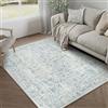 HUGEAR Vintage Tappeto Salotto Blu Tappeti 90x150cm Soggiorno Antiscivolo Lavabile in Lavatrice Tapette Camera da Letto Sala Ufficio Bambina Bambino Pelo Corto Grande Carpet