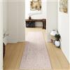 HUGEAR Vintage Passatoia Tappeto Corridoio Rosa Tappeti 60x240cm Cucina Antiscivolo Lavabile in Lavatrice Tapette Camera da Letto Scendiletto Cameretta Ufficio Pelo Corto Lungo Carpet
