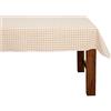 FILU - Tovaglia, 100% cotone, A quadretti beige/bianco., 130 x 220 cm