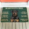 YACANNA Zerbino Ingresso Casa Tappeto ingresso Stampato In 3D Ricorda Regole Della Casa Rottweiler Zerbino Antiscivolo Tappetini Porta 40x60cm
