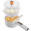 Dekltus Hot Pot, padella elettrica da 1,6 l, 701 W, con ammortizzatori e rivestimento antiaderente, pentola elettrica per cucina, dormitorio, camper, viaggi, appartamento