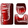 keephen Set da 3 pezzi Set di tappetini da bagno Natale Pupazzo di neve Tappeto da toilette Tappeto antiscivolo Tappeto da bagno Tappetino da bagno Tappeto da bagno per WC