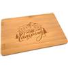Samunshi® Tagliere in legno con incisione Let's go Camping in Bambù, piccolo tagliere per pane in legno, tagliere in legno da cucina
