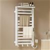 EMKE Scaldasalviette Elettrico Bagno 1000 x 500 mm, Bianco,280W, Termoarredo Elettrico Bagno con Mensola e Ganci, Temperatura Regolabile 30-70°C, Funzione Timer&Memoria,Scalda asciugamani