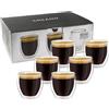 Creano Set di 6 bicchieri da caffè a doppia parete, 80 ml, tazze da caffè con effetto fluttuante