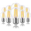 Hellum e27 Lampadina a goccia LED, lampadina e27 4,5 W, LED trasparente, 470 lumen bianco caldo, set da 10 mini lampade, bianco caldo, mini bulbo, 220445