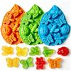QUNXON 3 stampi in silicone 3D per muffin con motivo insetti, farfalla, libellula, coleottero, api, per cioccolato, torte, muffin, candele, gelatina e sapone, arancione, verde, blu
