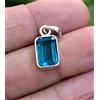 Buona Look Blu Tormalina Gemma 925 Argento Sterling Fatto a Mano Ciondolo