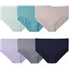 Fruit of The Loom Women's Breathable Underwear (Regular & Plus, Plus Size Brief-Cooling Stripes-6 Pack Assorted Colors, 9
