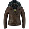 Texpeed Giacca da motociclista in pelle da donna Marlon Brando - Giacca da motociclista da turismo da donna con protezione CE da motociclista (EN 1621-1) originale, Marrone - 4XL