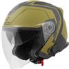 Bogotto H586 BT Illus Casco jet Bluetooth, nero opaco/oro, 2XL
