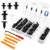 TECDW 100PCS Auto Clips Voiture,Clips De Fixation Avec Outil De DéMontage EtClé,Remplacement Universel Clips De Fixation Voiture Pour pare-chocs, garniture de porte, fixations d'aile