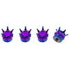 HEROFFIX 4 Pz Tappi Valvola Pneumatici Decorativi 15mm Coperture Polvere Valvola Pneumatici per la Maggior Parte delle Auto Camion Blu Viola ABS Rame