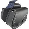WinNet Coppia di Borse laterali Rigide in Pelle a Bisaccia per Custom compatibili con Moto Morini Calibro 650 700 (Nere con borchie)