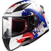 LS2 Rapid Mini Monster, Casco Moto Bambini, Bianco Blu, M