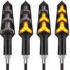 Kinstecks 4PCS Frecce Moto Flusso Luminoso Segnali di Sterzata LED 12V 12 LED per Moto Scooter Quad Cruiser Off-Road - Forma Y