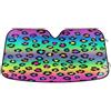 RPLIFE Parasole per parabrezza auto colorato leopardato sfumato arcobaleno, copertura pieghevole per finestrino anteriore, copertura isolante per parabrezza auto, 130 x 59 cm
