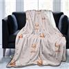 Perinsto Coperta in pile con orsetti carini, ultra morbida e calda, per tutte le stagioni, decorativa, per letto, sedia, auto, divano, camera da letto, 152 x 127 cm